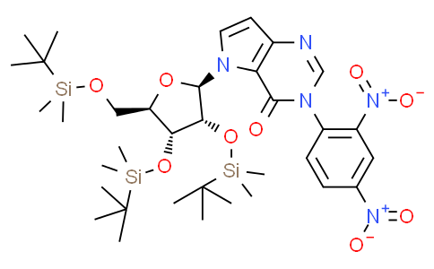 5-((2R,3R,4R,5R)-3,4-bis((tert-butyldimethylsilyl)oxy)-5-(((tert-butyldimethylsilyl)oxy)methyl)tetrahydrofuran-2-yl)-3-(2,4-dinitrophenyl)-3H-pyrrolo[3,2-d]pyrimidin-4(5H...