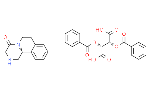 Butanedioic acid, 2,3-bis(benzoyloxy)-, (2R,3R)-, compd. with (11bR)-1,2,3,6,7,11b-hexahydro-4H-pyrazino[2,1-a]isoquinolin-4-one