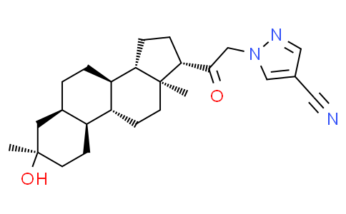 1-(2-((3R,5R,8R,9R,10S,13S,14S,17S)-3-羟基-3,13-二甲基十六氢-1H-环戊二烯并[a]菲-17-基)-2-氧代乙基)-1H-吡唑-4-甲腈