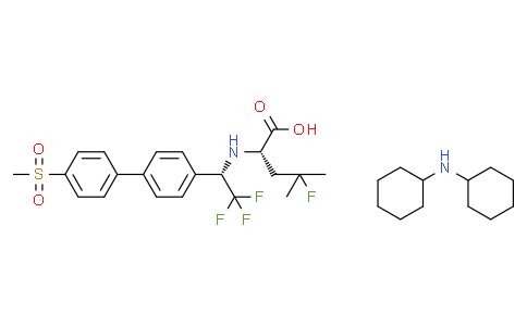 Dicyclohexylamine (S)-4-fluoro-4-methyl-2-(((S)-2,2,2-trifluoro-1-(4'-(methylsulfonyl)-[1,1'-biphenyl]-4-yl)ethyl)amino)pentanoate