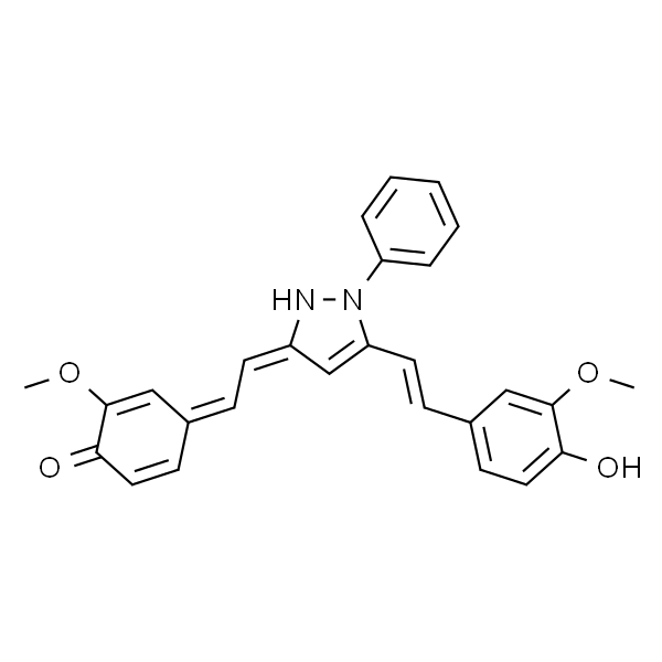 4,4-(1E,1E)-2,2-(1-phenyl-1H-pyrazole-3,5-diyl)bis(ethene-2,1-diyl)bis(2-methoxyphenol)