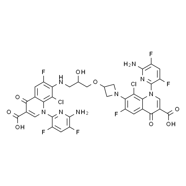 1-(6-氨基-3,5-二氟吡啶-2-基)-7-(3-((1-(6-氨基-3,5-二氟吡啶-2-基)-3-羧基-8-氯-6-氟-4-氧代-1,4-二氢喹啉-7-基)氨基)-2-羟丙氧基)氮杂环丁烯-1-基)-8-氯-6-氟-4-氧代-1,4-二氢喹啉-3-羧酸