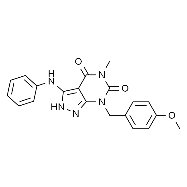 7-[(4-Methoxyphenyl)methyl]-5-methyl-3-(phenylamino)-2H-pyrazolo[3,4-d]pyrimidine-4,6(5H,7H)-dione