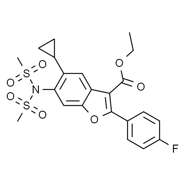 3-Benzofurancarboxylic acid, 6-[bis(methylsulfonyl)amino]-5-cyclopropyl-2-(4-fluorophenyl)-, ethyl ester