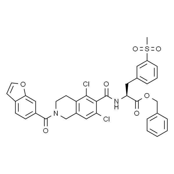 (S)-2-(2-(苯并呋喃-6-羰基)-5,7-二氯-1,2,3,4-四氢异喹啉-6-甲酰氨基)-3-(3-(甲基磺酰基)苯基)丙酸苄酯