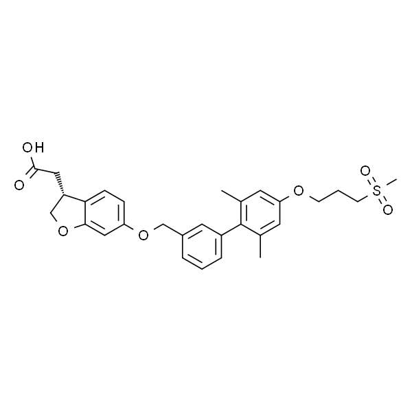3-Benzofuranacetic acid, 6-[[2',6'-dimethyl-4'-[3-(methylsulfonyl)propoxy][1,1'-biphenyl]-3-yl]methoxy]-2,3-dihydro-, (3R)-