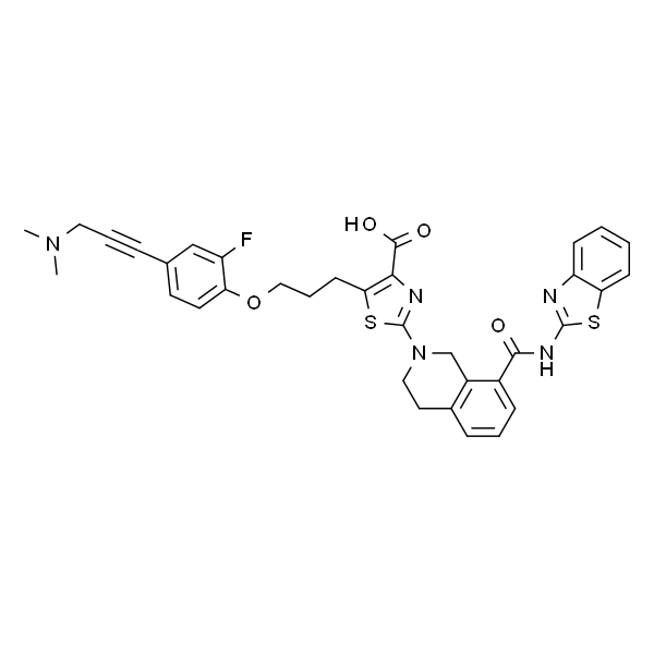 2-[8-[(2-苯并噻唑基氨基)羰基]-3,4-二氢-2(1H)-异喹啉基]-5-[3-[4-[3-(二甲基氨基)-1-丙炔-1-基]-2-氟苯氧基]丙基]-4-噻唑羧酸