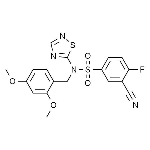 3-氰基-N-(2,4-二甲氧基苄基)-4-氟-N-(1,2,4-噻二唑-5-基)苯磺酰胺