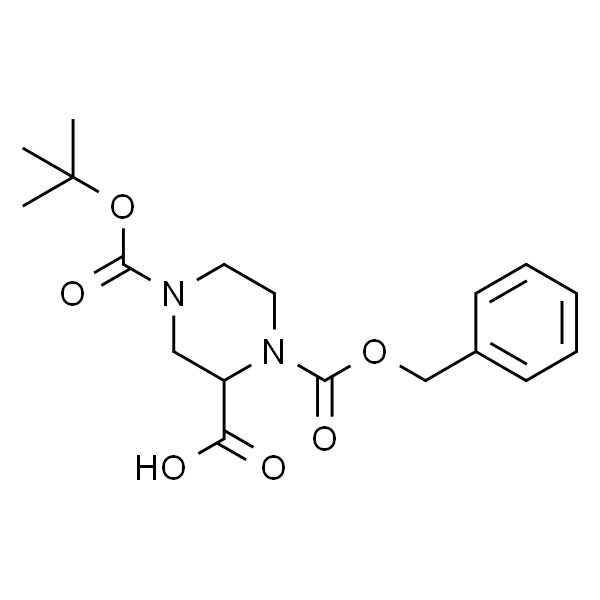 (+/-)-1-苯甲氧基羰基-4-Boc-哌嗪-2-羧酸