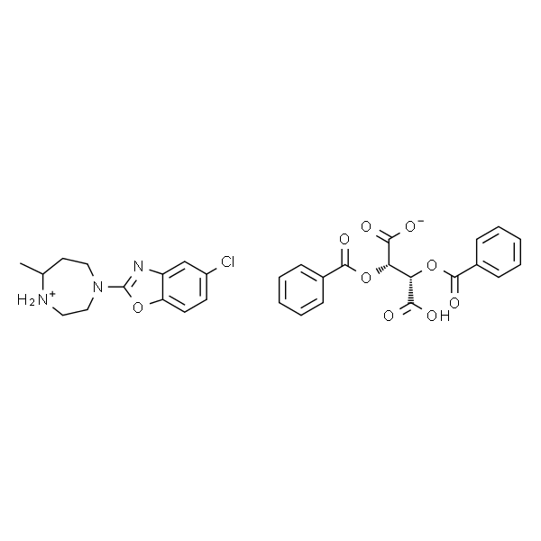 Butanedioic acid, 2,3-bis(benzoyloxy)-, (2S,3S)-, compd. with 5-chloro-2-[(5R)-hexahydro-5-methyl-1H-1,4-diazepin-1-yl]benzoxazo