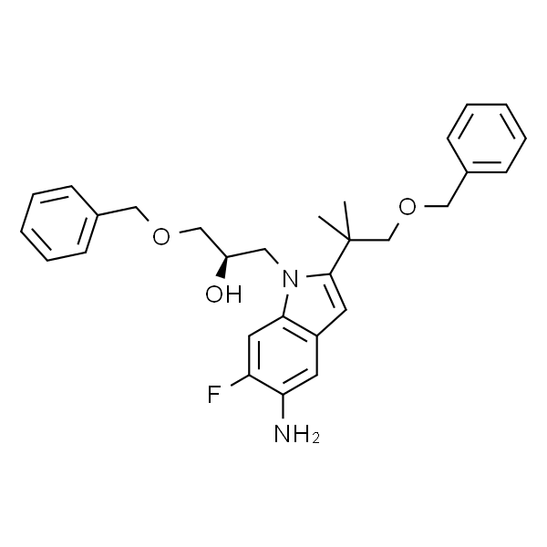 1H-Indole-1-ethanol, 5-amino-2-[1,1-dimethyl-2-(phenylmethoxy)ethyl]-6-fluoro-α-[(phenylmethoxy)methyl]-, (αR)-