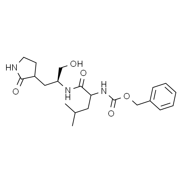 Carbamic acid, N-[(1S)-1-[[[(1S)-1-(hydroxymethyl)-2-(2-oxo-3-pyrrolidinyl)ethyl]amino]carbonyl]-3-methylbutyl]-, phenylmethyl e