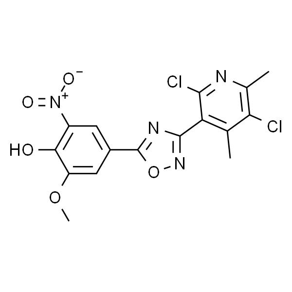 4-[3-(2,5-二氯-4,6-二甲基-3-吡啶基)-1,2,4-噁二唑-5-基]-2-甲氧基-6-硝基苯酚