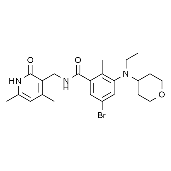 Benzamide, 5-bromo-N-[(1,2-dihydro-4,6-dimethyl-2-oxo-3-pyridinyl)methyl]-3-[ethyl(tetrahydro-2H-pyran-4-yl)amino]-2-methyl-