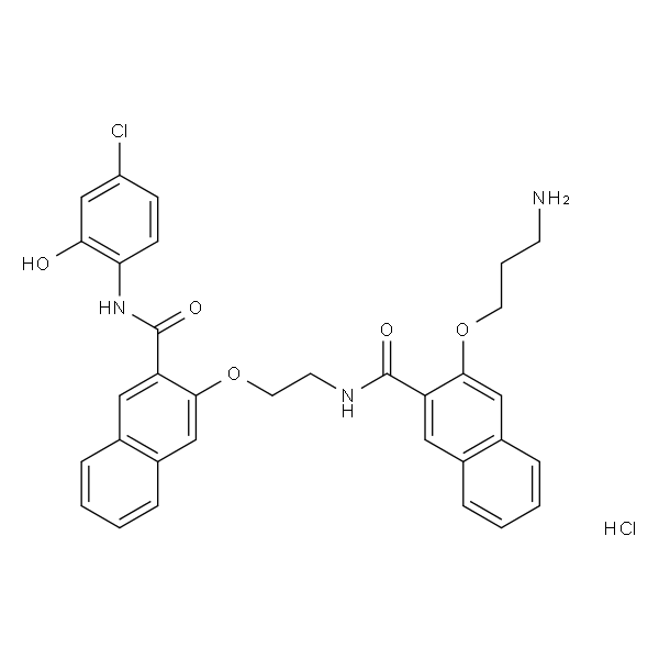 3-(3-氨基丙氧基)-N-(2-((3-((4-4-氯-2-羟基苯基)氨基甲酰基)萘-2-基)氧基)乙基)-2-萘甲酰胺盐酸盐