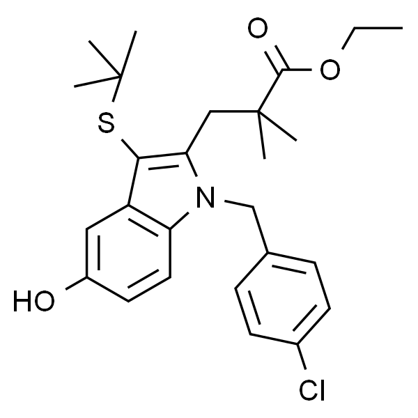 3-(3-(叔丁硫基)-1-(4-氯苄基)-5-羟基-1H-吲哚-2-基)-2,2-二甲基丙酸乙酯