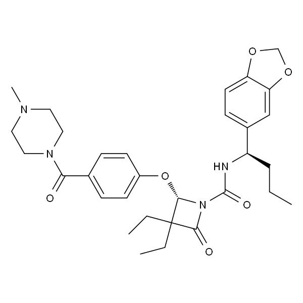 (2S)-N-[(1R)-1-(1,3-苯并二氧戊环-5-基)丁基]-3,3-二乙基-2-[4-[(4-甲基-1-哌嗪基)羰基]苯氧基]-4-氧代-1-氮杂环丁烷甲酰胺