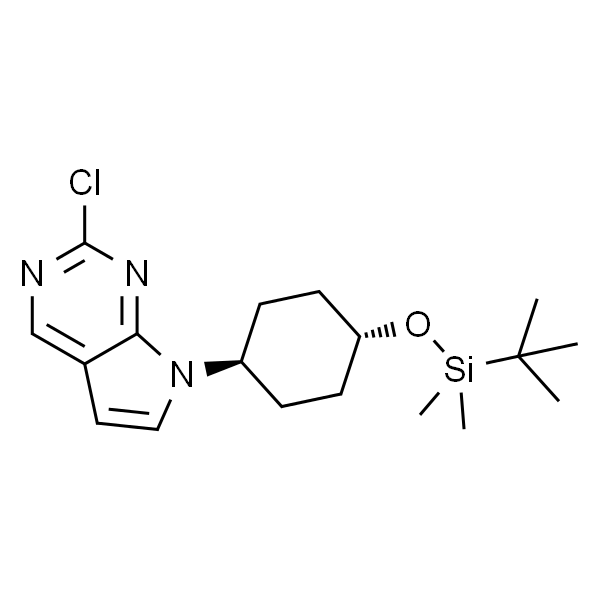 7H-Pyrrolo[2,3-d]pyrimidine, 2-chloro-7-[trans-4-[[(1,1-dimethylethyl)dimethylsilyl]oxy]cyclohexyl]-