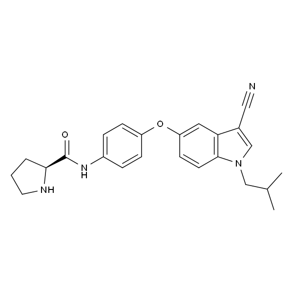 (2S)-N-[4-[[3-Cyano-1-(2-methylpropyl)-1H-indol-5-yl]oxy]phenyl]-2-pyrrolidinecarboxamide