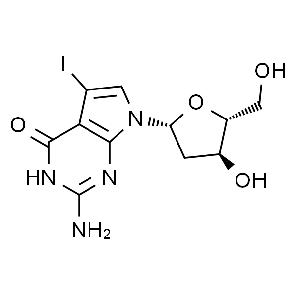 2-氨基-7-((2R,4S,5R)-4-羟基-5-(羟甲基)四氢呋喃-2-基)-5-碘-1H-吡咯并[2,3-d]嘧啶-4(7H)-酮