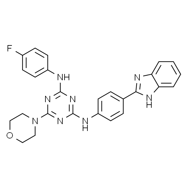 N2-(4-(1H-苯并[d]咪唑-2-基)苯基)-N4-(4-氟苯基)-6-吗啉代-1,3,5-三嗪-2,4-二胺