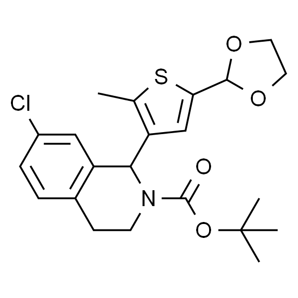1-(5-(1,3-二氧戊环-2-基)-2-甲基噻吩-3-基)-7-氯-3,4-二氢异喹啉-2(1H)-羧酸叔丁酯