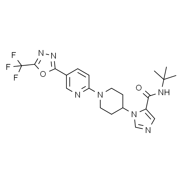 N-(叔丁基)-1-(1-(5-(5-(三氟甲基)-1,3,4-恶二唑-2-基)吡啶-2-基)哌啶-4-基)-1H-咪唑-5-甲酰胺