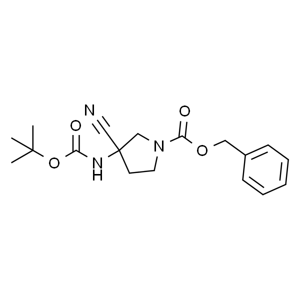 1-Pyrrolidinecarboxylic acid, 3-cyano-3-[[(1,1-dimethylethoxy)carbonyl]amino]-, phenylmethyl ester