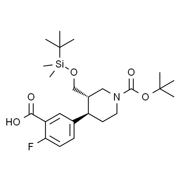 5-[(3S,4R)-1-[(tert-butoxy)carbonyl]-3-{[(tert-butyldimethylsilyl)oxy]methyl}piperidin-4-yl]-2-fluorobenzoic acid