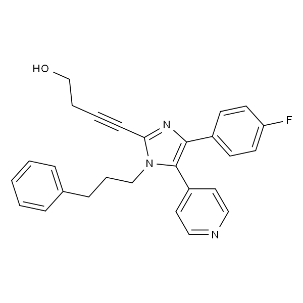 4-(4-氟苯基)-2-(4-羟基-1-丁炔)-1-(3-苯基丙基)-5-(4-吡啶基)咪唑