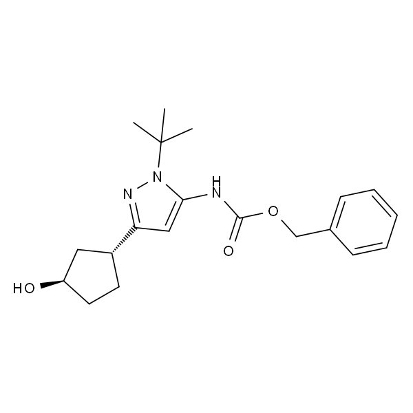 rel-苄基(1-(叔丁基)-3-((1S,3S)-3-羟基环戊基)-1H-吡唑-5-基)氨基甲酸酯