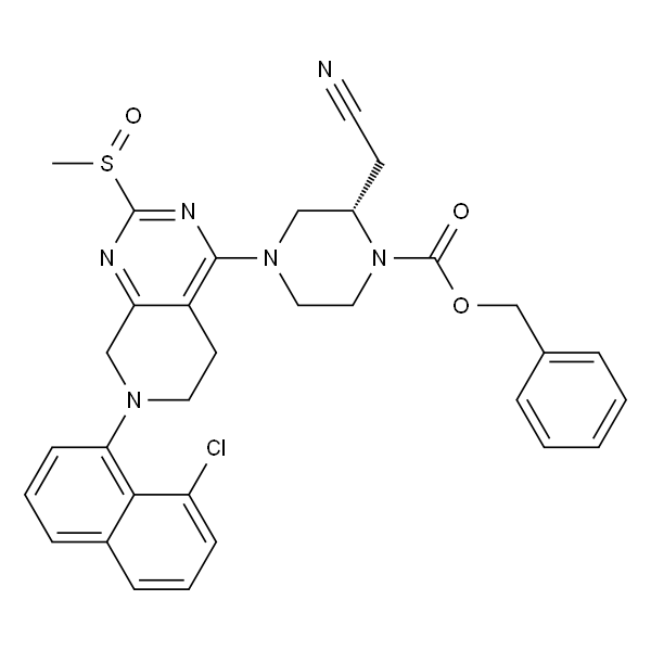 苄基(2S)-4-(7-(8-氯萘-1-基)-2-(甲基亚磺酰基)-5,6,7,8-四氢吡啶并[3,4-d]嘧啶-4-基)-2-(氰甲基)哌嗪-1-羧酸盐