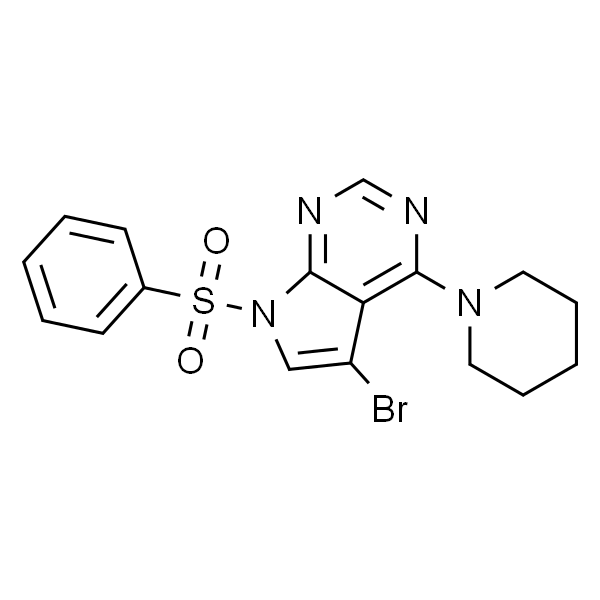 7-Benzenesulfonyl-5-bromo-4-piperidin-1-yl-7H-pyrrolo[2,3-d]pyrimidine