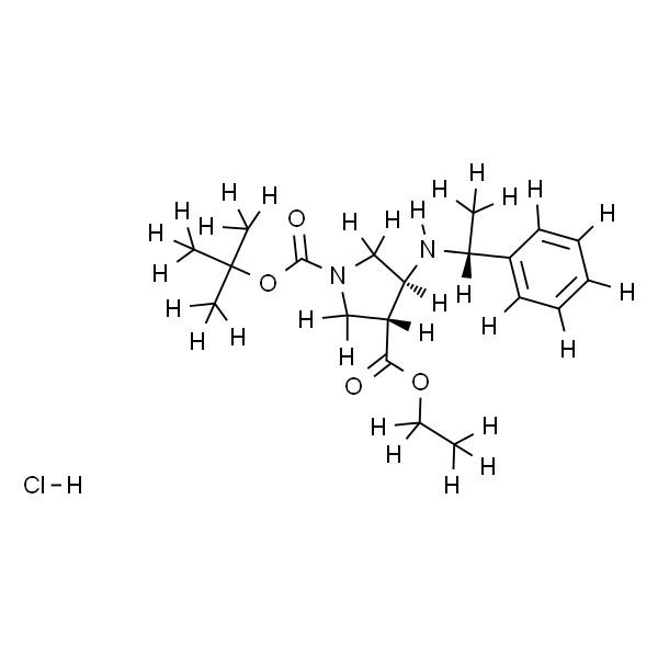 1,3-Pyrrolidinedicarboxylic acid, 4-[[(1R)-1-phenylethyl]amino]-, 1-(1,1-dimethylethyl) 3-ethyl ester, hydrochloride (1:1), (3R,