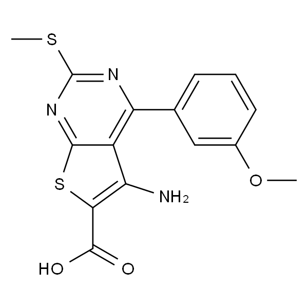 5-氨基-4-(3-甲氧基苯基)-2-(甲硫基)噻吩并[2,3-d]嘧啶-6-羧酸