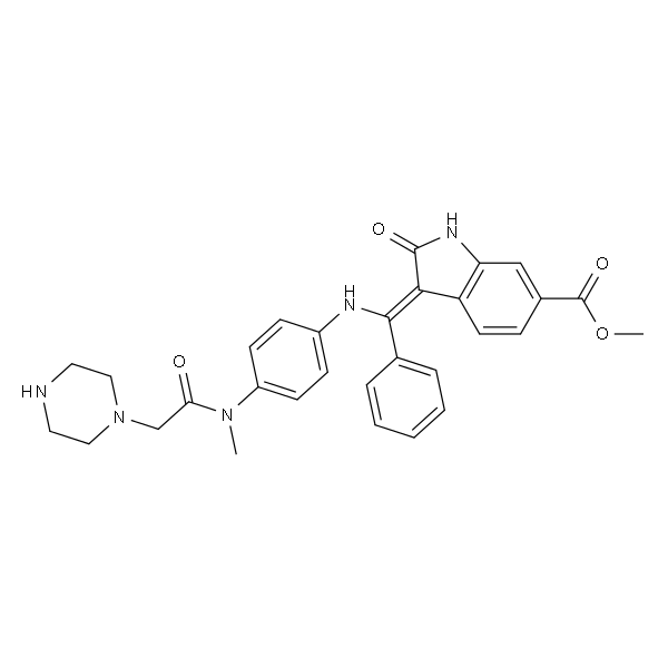 (Z)-3-{[(4-{甲基-[(哌嗪-1-基)乙酰基]氨基}苯基)氨基]-(苯基)亚甲基}-2-氧代-2,3-氢化吲哚-6-甲酸甲酯（尼达尼布杂质）