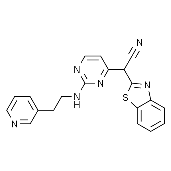 2-(苯并[d]噻唑-2-基)-2-(2-((2-(吡啶-3-基)乙基)氨基)嘧啶-4-基)乙腈