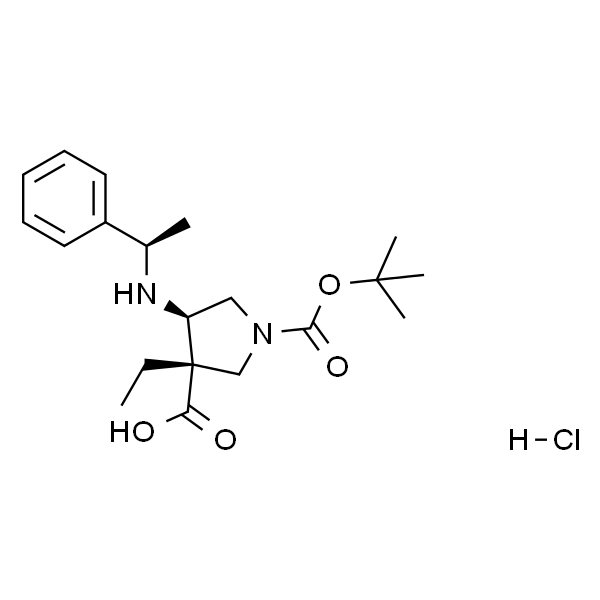 1,3-Pyrrolidinedicarboxylic acid, 4-[[(1R)-1-phenylethyl]amino]-, 1-(1,1-dimethylethyl) 3-ethyl ester, monohydrochloride, (3S,4R