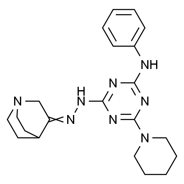 (Z)-N-phenyl-4-(piperidin-1-yl)-6-(2-(quinuclidin-3-ylidene)hydrazinyl)-1,3,5-triazin-2-amine