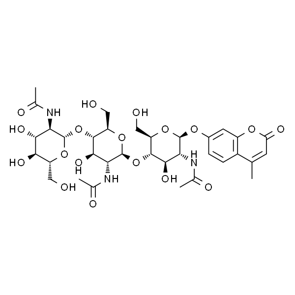 4-Methylumbelliferyl beta-D-N,N',N''-triacetylchitotrioside fluorogenic glycanase substrate