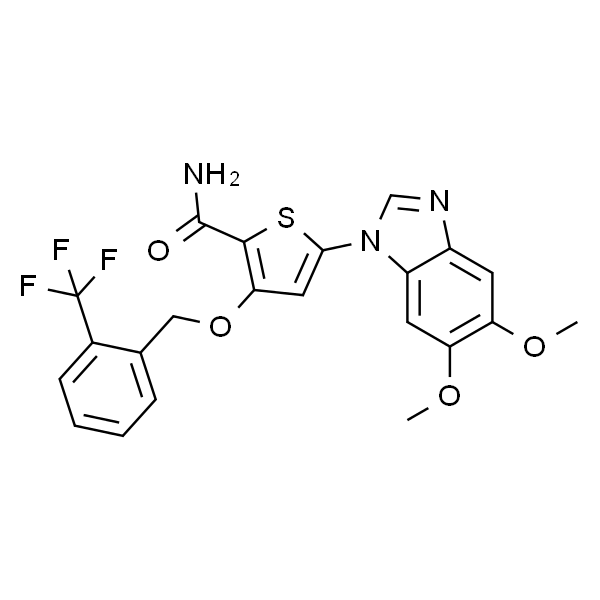 3-[2-(三氟甲基)苄氧基]-5-(5,6-二甲氧基-1H-苯并[d]咪唑-1-基)-2-噻吩甲酰胺
