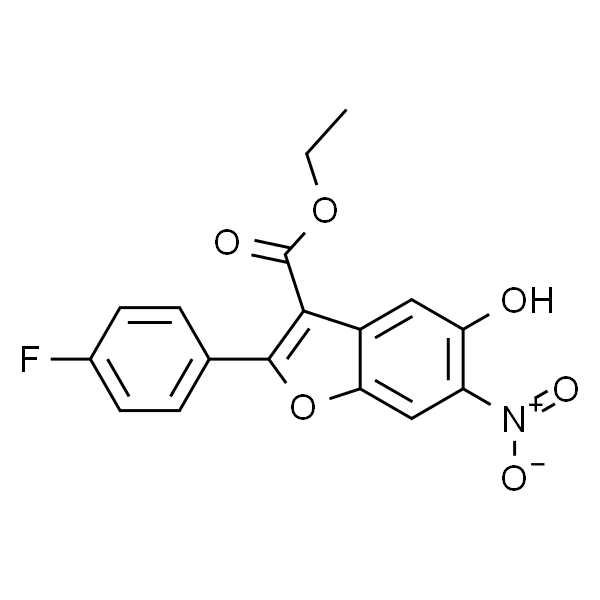 3-Benzofurancarboxylic acid, 2-(4-fluorophenyl)-5-hydroxy-6-nitro-, ethyl ester