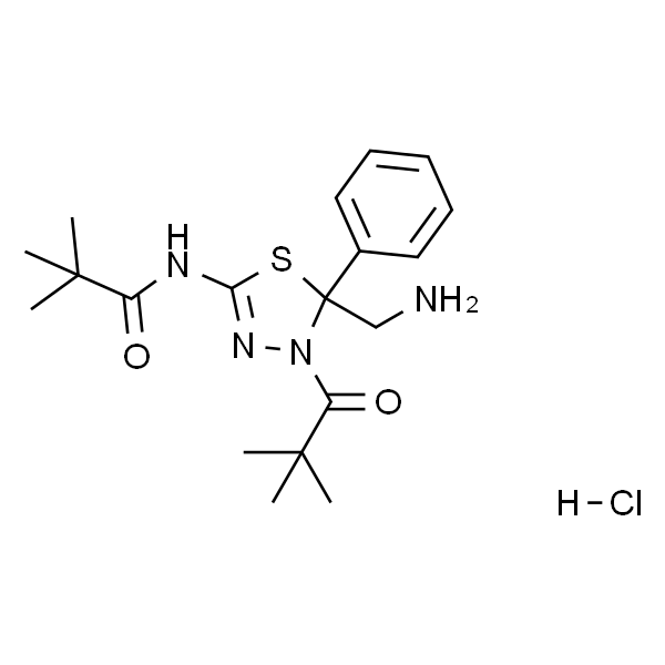 propanamide, N-[5-(aminomethyl)-4-(2,2-dimethyl-1-oxopropyl)-4,5-dihydro-5-phenyl-1,3,4-thiadiazol-2-yl]-2,2-dimethyl-, monohydr