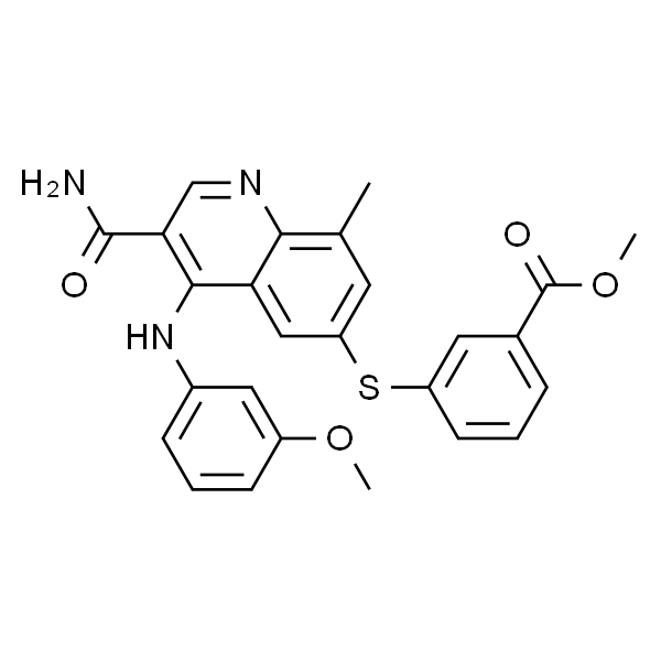 Methyl 3-(3-carbaMoyl-4-(3-MethoxyphenylaMino)-8-Methylquinolin-6-ylthio)benzoate