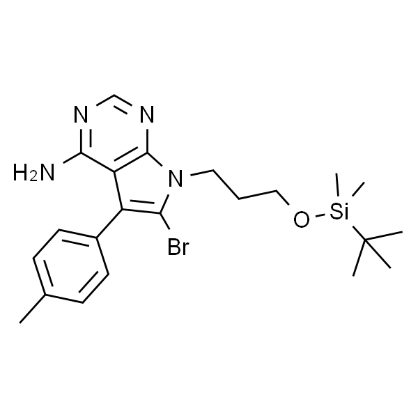 7H-Pyrrolo[2,3-d]pyrimidin-4-amine, 6-bromo-7-[3-[[(1,1-dimethylethyl)dimethylsilyl]oxy]propyl]-5-(4-methylphenyl)-