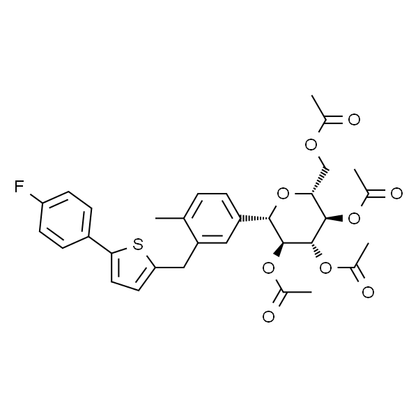 D-Glucitol, 1,5-anhydro-1-C-[3-[[5-(4-fluorophenyl)-2-thienyl]methyl]-4-methylphenyl]-, tetraacetate, (1S)- (9CI)