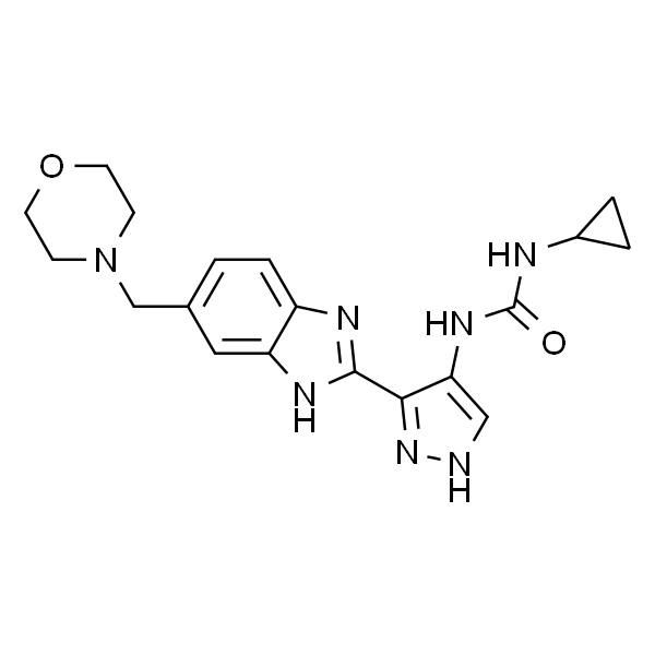 1-环丙基-3-(3-(5-(吗啉甲基)-1H-苯并[d]咪唑-2-基)-1H-吡唑-4-基)脲