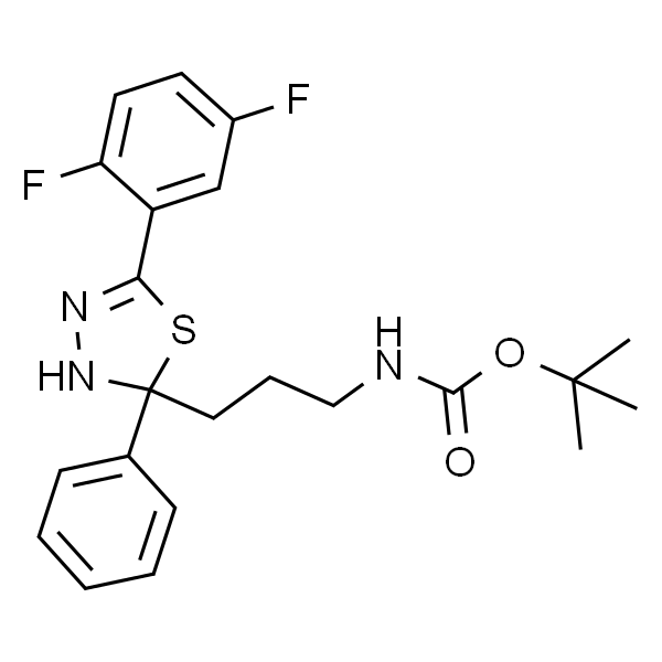 Carbamic acid, [3-[5-(2,5-difluorophenyl)-2,3-dihydro-2-phenyl-1,3,4-thiadiazol-2-yl]propyl]-, 1,1-dimethylethyl ester (9CI)