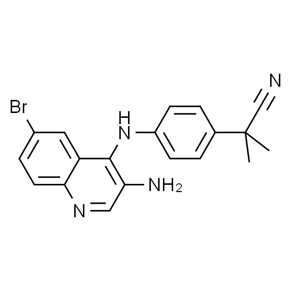 2-(4-((3-Amino-6-bromoquinolin-4-yl)amino)-phenyl)-2-methylpropanenitrile