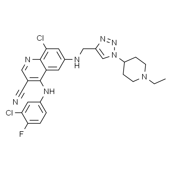 8-氯-4-[(3-氯-4-氟苯基)氨基]-6-[[[1-(1-乙基-4-哌啶)-1H-1,2,3-三唑-4-基]甲基]氨基]-3-喹啉甲腈